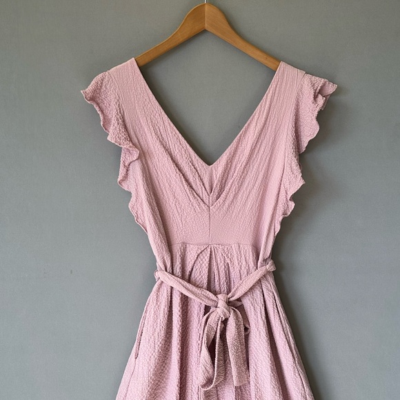 Astr Pink Ruffle Midi Dress - Picture 3 of 8